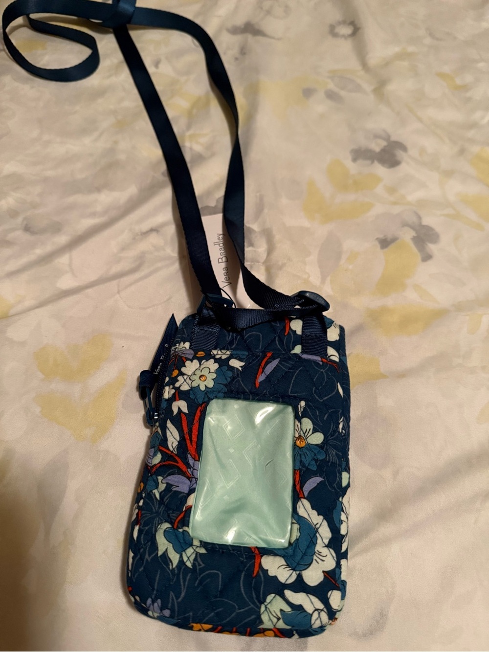Vera Bradley Navy Floral Quilted Crossbody Phone Bag